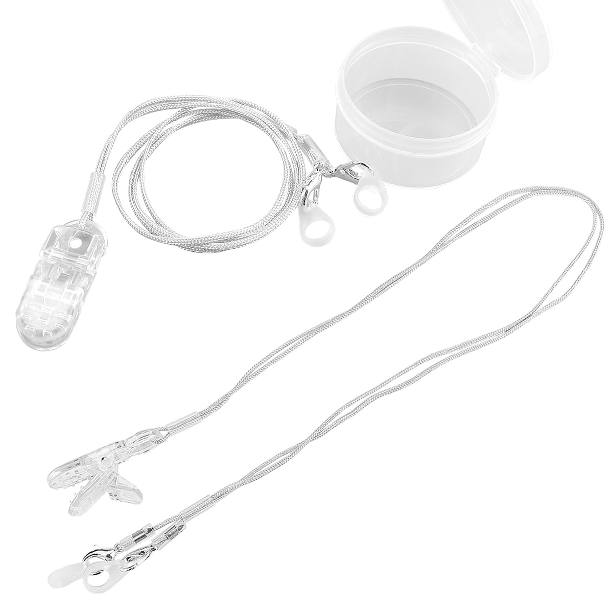 2 clip di fissaggio BTE, cordino anti-smarrimento, per protezione e sicurezza, in nylon, per adulti e bambini