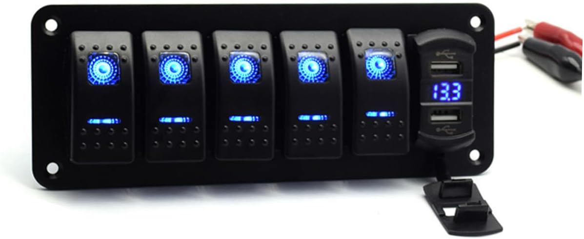 Gang Boat Switch Panel Voltage Display Automotive Switch Dual Usb Panel
