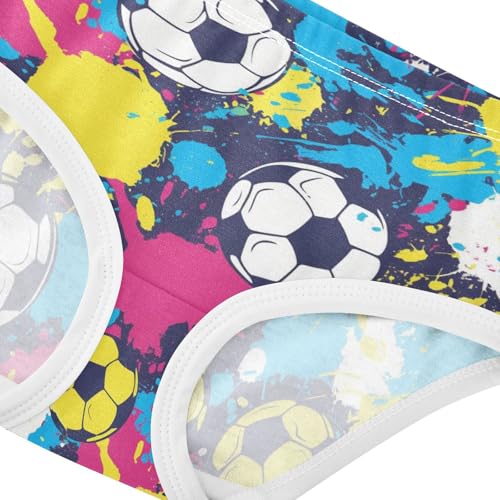 Wusikd Soccer Balls Girls' Underwear Cotton Splashes Girls Briefs Soft Toddler Underwear 2T4