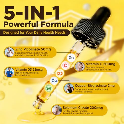 Liposomal Zinc Copper Liquid Drops, 50mg Zinc Picolinate with Copper, Vegan - Image 3