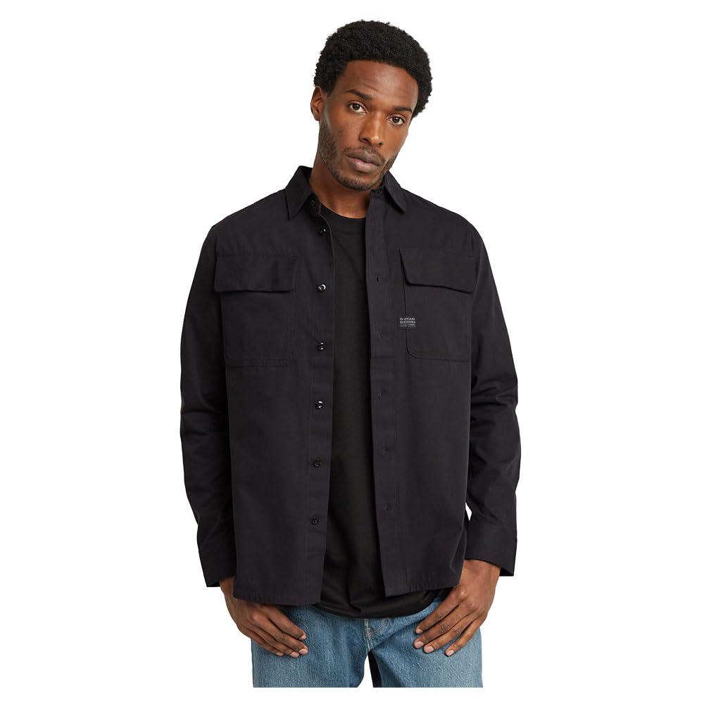 G-​STAR Uomo CPO Regular Shirt, Nero (dk black D23583-​D773-​6484), S