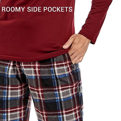 DG Hill Pajama Pants Men - Flannel Pajama Pants Fleece PJS Sets Cotton Top - Mens Pajama Set PJ Sleep Pant Loungewear Sets4