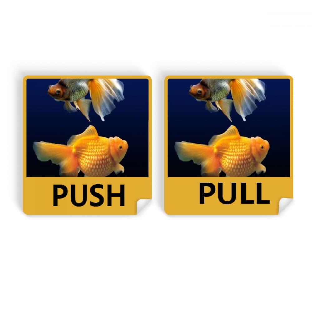 Ocean Fish Science Nature Picture Push Pull Door Sign Vinyl Stickers Shop