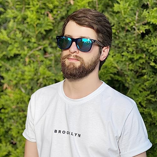 Image of DUCO Polarized Driving Handmade Walnut Wooden 100% UV 400 Protection Sunglasses for Men 2141