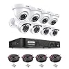 ZOSI H.265+ 1080p Home Security Camera System Indoor Outdoor, 5MP Lite CCTV DVR 8 Channel and 8 x 1080p Weatherproof Surveillance Bullet Dome Camera, Remote Access, Motion Detection