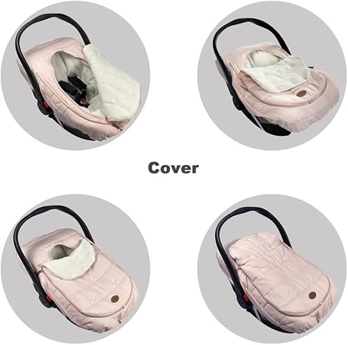 Miniatura 4 de Funda para asiento de automóvil+bolsa de banderines para asiento de automóvil integrada en 1, impermeable, anti-frío, para invierno, cochecito,
