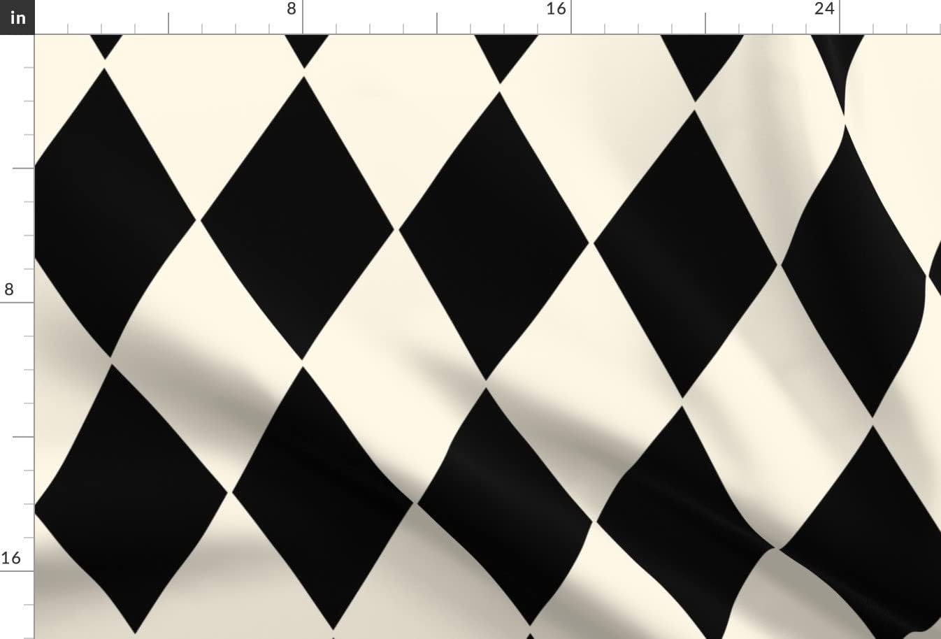 Spoonflower Fabric - Diamonds Cosmic Latte Black Large Cream Geometric Squares White Printed on Upholstery Velvet Fabric Fat Quarter - Upholstery Home Decor Bottomweight Apparel