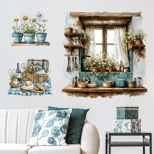 Vinilo Decorativo Pared Planta Verde 3D 2 Hojas 27x83cm miniatura 4