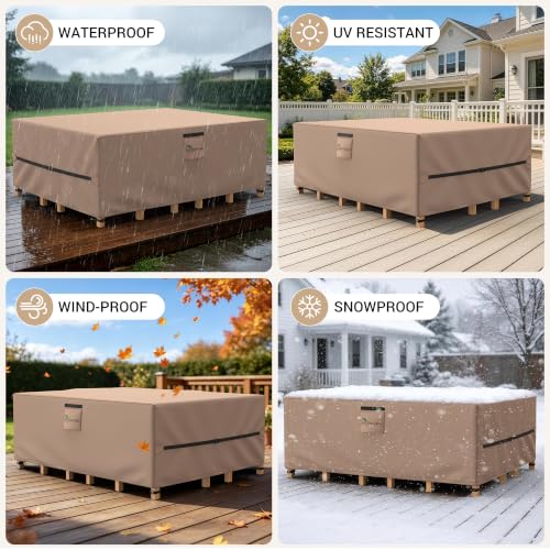 Image of Mrrihand Outdoor Patio Furniture Covers Waterproof 107 inchLx81 inchWx27.9 inchH 600D