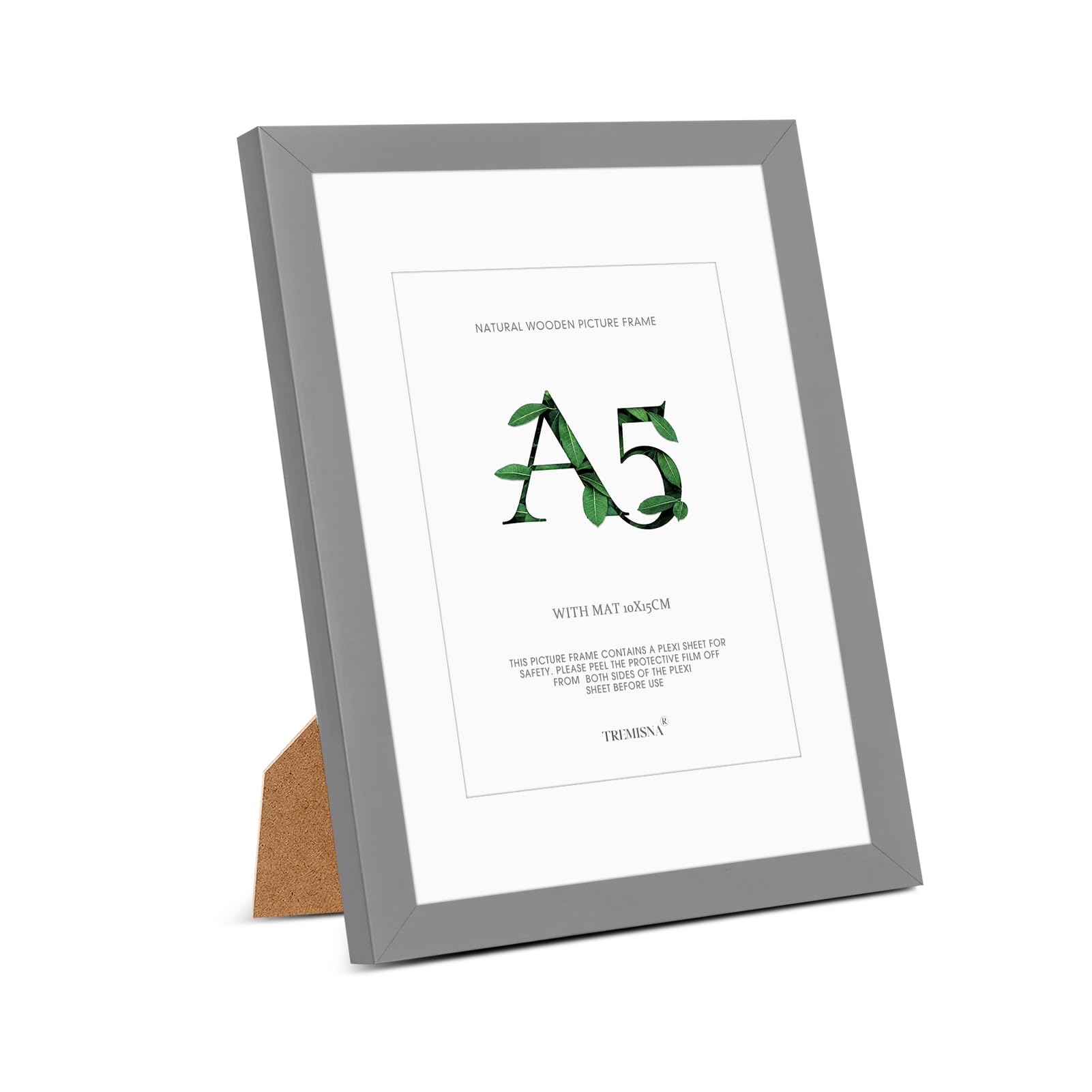 1x A5(14.8x21cm) Picture Frame Gray Wood.A5 Photo Frame — image 1