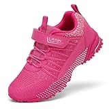 JEJQN Toddler Sneakers Girl Shoes for Boys Hook and Loop Tennis Athletic Shoes Kids Flexible Running Dark Red Size 2 Big Kid