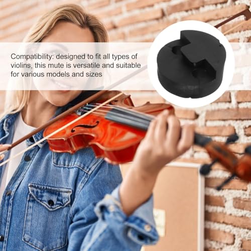 Garneck Professioneller Gummi Dämpfer Für 4/4 Violine – Akustischer Geigendämpfer Zur Klangoptimierung Für Geige Und Violine - Schwarz - Ideal Für Musiker Und Geigenliebhaber