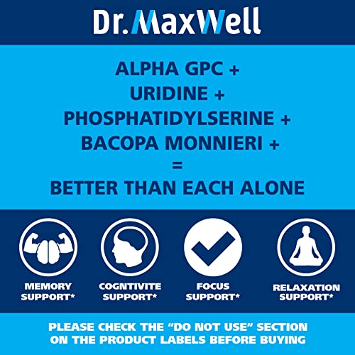 Alpha Gpc & Uridine 2X60Ct + Phosphatidylserine & Bacopa 1X120Ct, 2 Months, Much Better Than Each Ingredient Alone, Four Synergistic Nootropics At The Price Of Two, Memory & Brain Support, Usa #TOP5