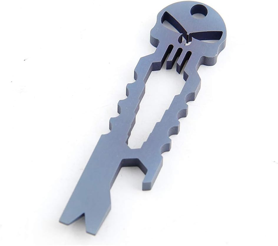 Titanium Pry Bar Wrench Bottle Opener Crowbar screwdriver Multifunctiona Pocket mini Tool Key Ring by HAMANS (Blue)