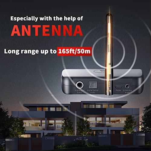 makemate Wireless Headphones for TV Watching with Optical Bluetooth Transmitter, BKM200 Digital Headsets, Easy Plug & Charge, up to 165ft Wireless Range, Crystal Stereo for Most TVs - Black 3