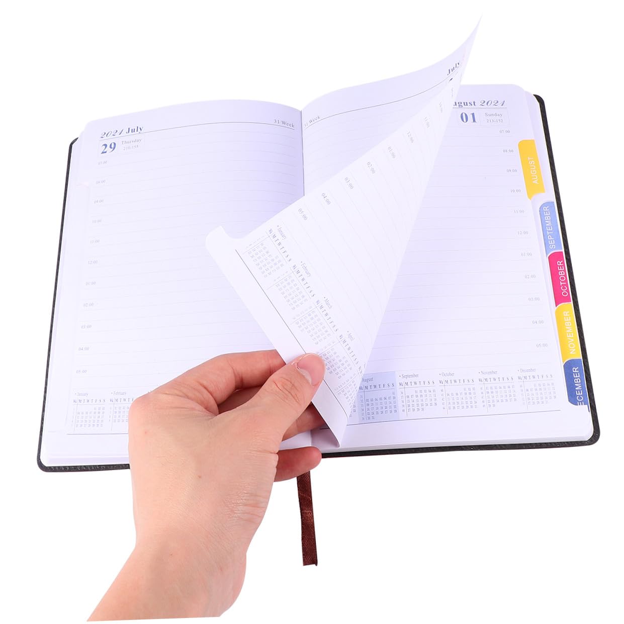 Lurrose 3 Pz materiale scolastico calendario dell'ufficio Taccuino dell'agenda settimanale agenda giornaliera - Notebook giornaliero cancelleria per studenti taccuini diario a5 Orange