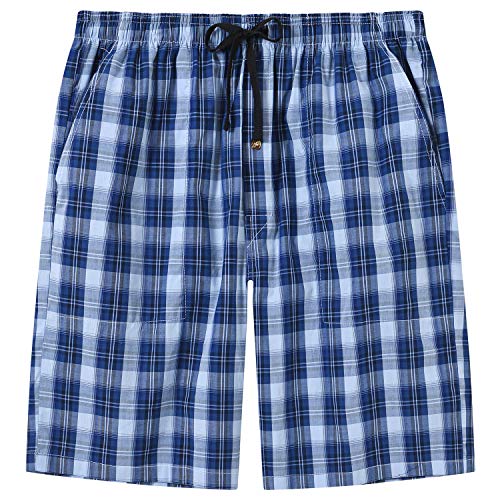 Image of MoFiz Men's Sleepwear Shorts Pajama Bottom Lounge Short Plaid Button Open Fly 3Pack