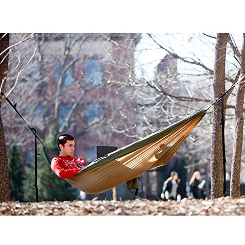NATUREFUN Ultralight Travel Camping Hammock | 300 kg load capacity, (275 x 140 cm) parachute nylon | 2 x Premium carabiner, 2 x nylon slings included | For outdoor indoor garden use - Image 3