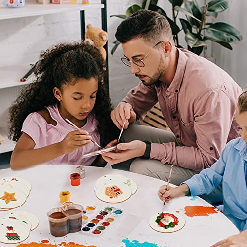 Bligo Round Wooden Discs With Holes 40Pcs Unfinished Predrilled Wood Slices Circles 3.94" Wood Ornaments For Predrilled Natural Wood Slices For Party Diy Crafts Christmas Ornaments Hanging Decorations #TOP2