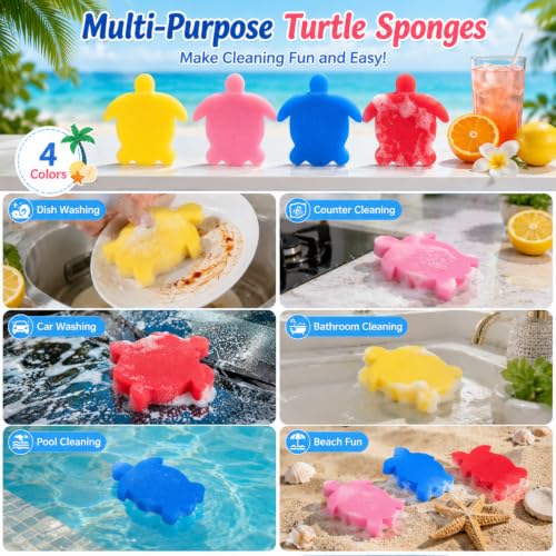 Image of Boao 16 Pieces Oil Absorbing Sponge for Hot Tub Swimming Pool and Spa(Turtle,Multicolor)