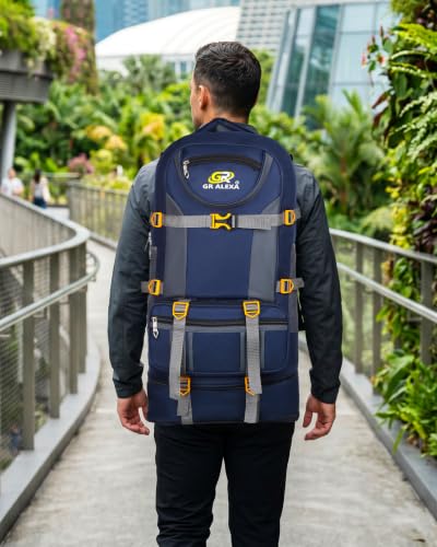 Image of ALEXA BAGS Rucksack Bags 75 Litres Travel Bag For Men Tourist Bag For Travel Backpack For Hiking Trekking Bag For Men Camping Banyan Ii With 1 Year Warranty, Green