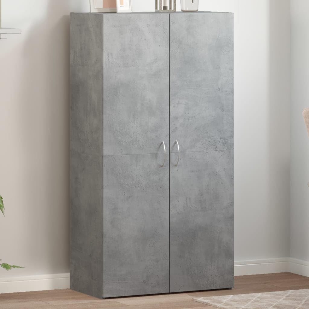 IKAYAA Storage cabinet with doors Office Cabinet Office Storage Bookcase Cabinet for Warehouse Garage Home Office-concrete grey-60 x 32 x 115 cm-concrete grey-60 x 32 x 115 cm