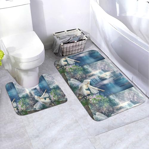 UPIKIT Lake Fairy rutschfeste saugfähige Fußmatten, 61 x 90 cm, für Zuhause, Badezimmer,...