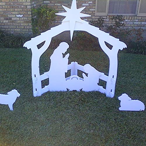 FrontYard Originals All-Weather Outdoor Nativity, Waterproof, Made in USA, Over 4ft Tall, Durable Material, Simple Assembly, Easy Storage, Yard Nativity Set