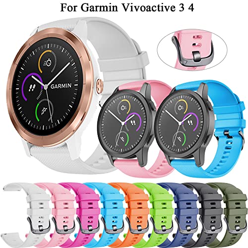 Correa de silicona suave de 22 mm acabado premium para Garmin Vivoactive diseño ágata 2