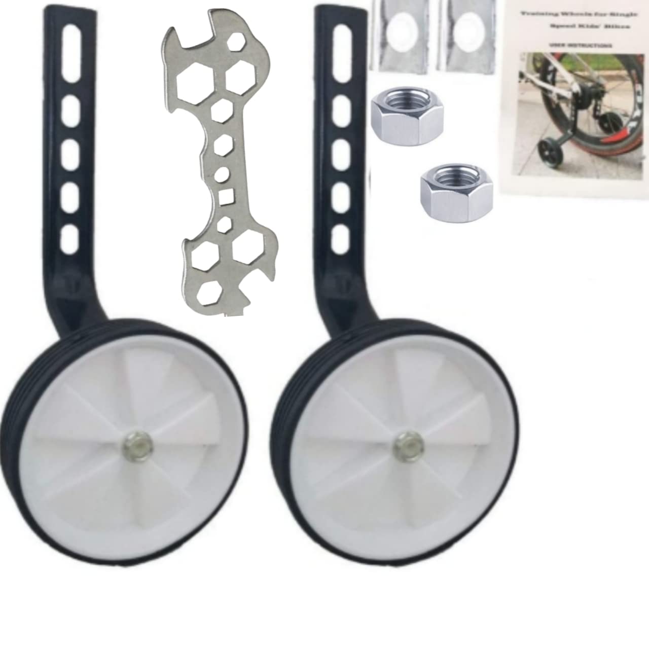 Bicycle Training Wheels for Kids Stronger Version Replacement Adjustable Bicycles Stabilizer for Children, Suitable for 12/14/ 16/18/ 20/ inch Children's Single Speed Bikes