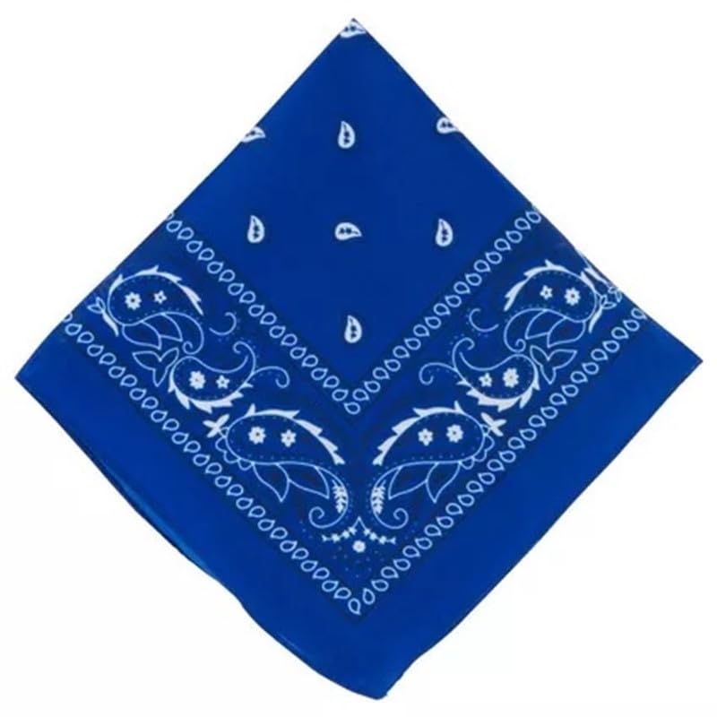 DIKHAWA Unisex Soft Breathable 100% Cotton Bandana for Men & Women | Head Band for Men Bike Riding, Scarf for Men, Head Scarf for Women, Multi-Purpose Paisley Printed Square 50cmx50cm (ROYAL BLUE) 2