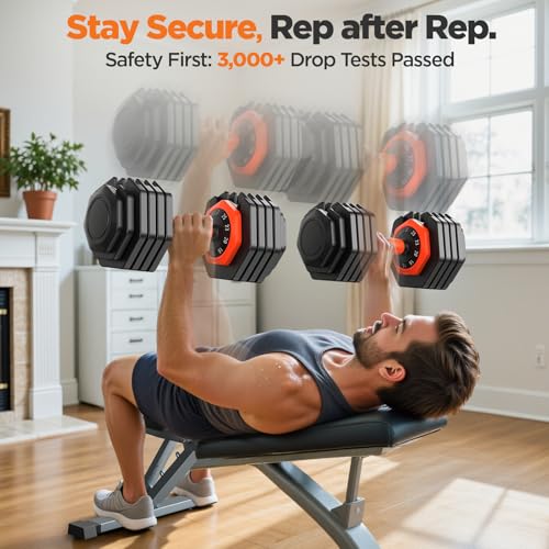 Image of 2026 FDB2 Updated Adjustable Dumbbell Set of 2, 5-in-1 /10-in-1 Weights Dumbbell Set with Storage Box, 25lbs /55lbs Adjustable Weights with Anti-slip Silicone Grip, Weight Set For Home Gym Suit both Men and Women