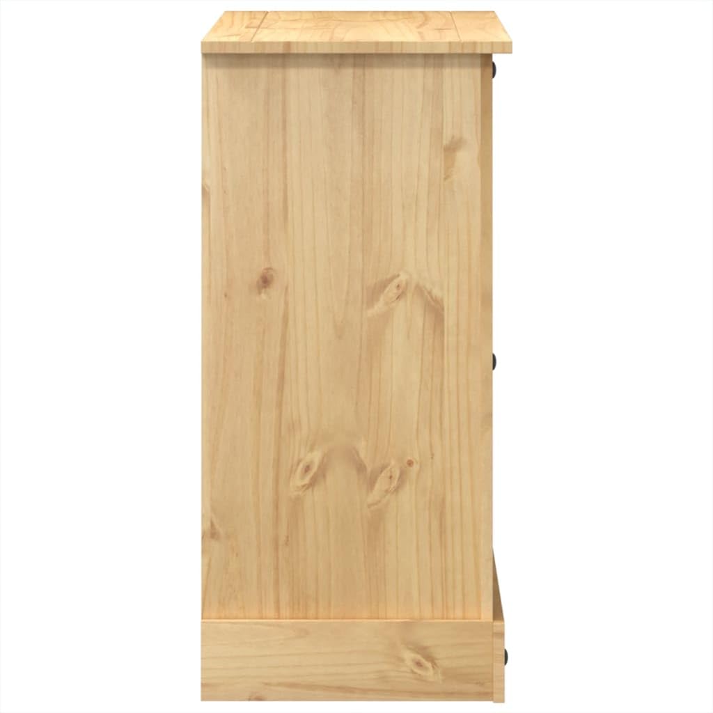 Komoda Corona z litego drewna sosnowego z 6 szufladami 110 x 43 x 91 cm, metalowe uchwyty, wszechstronne miejsce do przechowywania do salonu, sypialni, korytarza, łatwa w pielęgnacji i