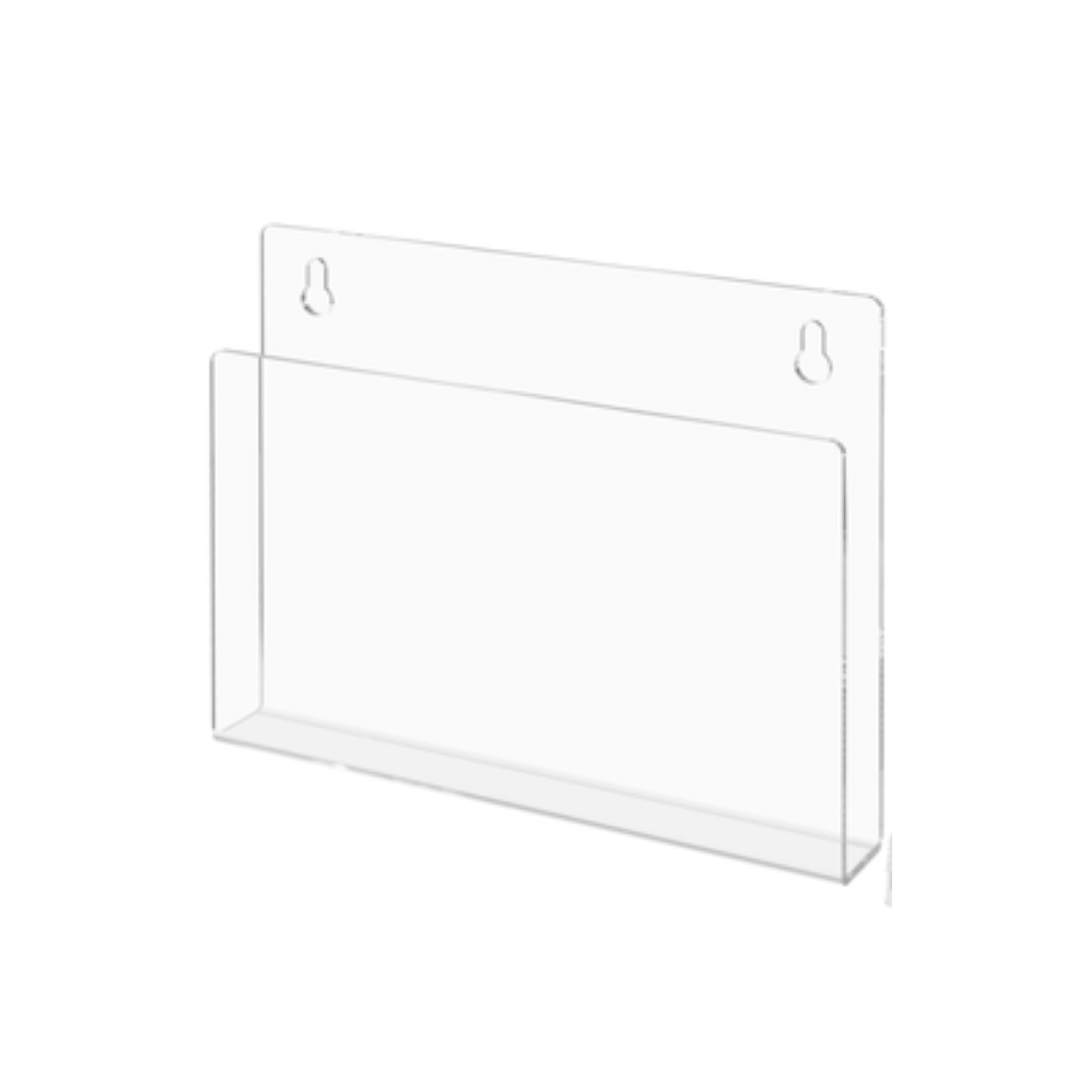 Tablet or Patient Chart Holder with Open Sides Clear Acrylic 12" Wide Display for Magazines and Medical Files in Hospitals and Clinics Horizontal