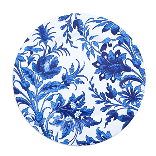 Plato decorativo plástico azul índigo redondo 14" pack 4 miniatura 2