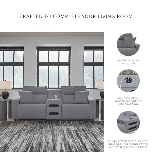 Image of Signature Design by Ashley Power Reclining Sectional Sofa with Console