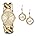 Gold Watch + Earrings Bundle