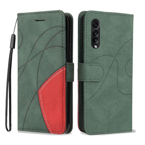 Compatible con LG Velvet 4G/5G - Funda Delgada 2 Tonos con Cuero Suave Tacto y TPU, Ranuras para Tarjetas
