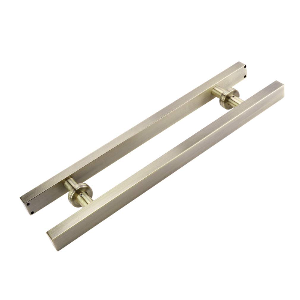 GYRAZXS Stainless Steel Double Side Bar Handle for Glass Door Square Shop Push Door Pull Handle for Hotel Home Club Office Store Bronze Finish 700mm Hole Center