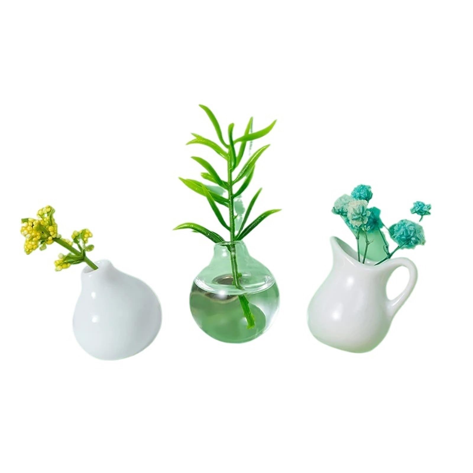 3-8pcs Mini Ceramic Vases - DIY Porcelain Refrigerator Magnets For Flowers & Messages - Kitchen Gifts Without flowers(4)