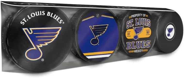 Blues Officially Licensed 4-Pack Hockey Puck Collection