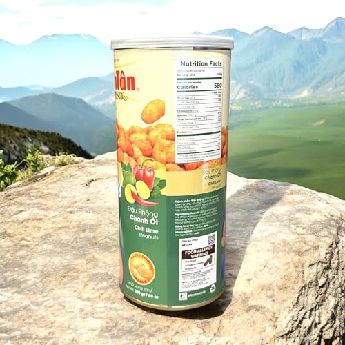 Image of Combo - Chili Lime Peanuts and Shrimp Falvour Peanuts - Dau Phong Chanh Ot va Dau Phong Vi Tom - 7 Oz per Can with 2 Cans per Order