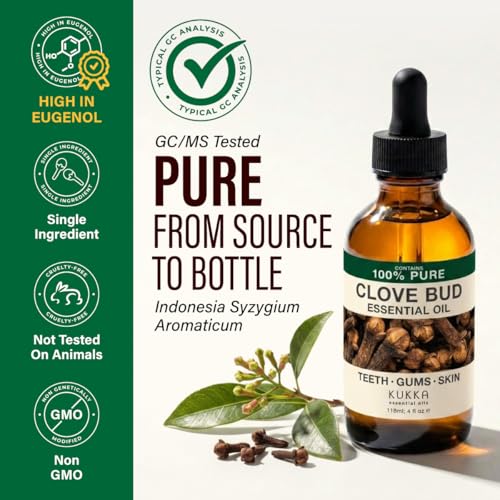 Image of 100% Pure Clove Oil - 4 Fl Oz Clove Essential Oil for Hair, Skin, Diffuser, Aromatherapy & DIY Soap Making Scent