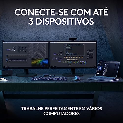 Teclado sem fio Logitech MX Keys S com Clique Silencioso, Teclas Programáveis, Iluminação Inteligent