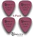 Gravity Gold Series Guitar Picks - Perfect For Beginners & Professionals | Pack of 4