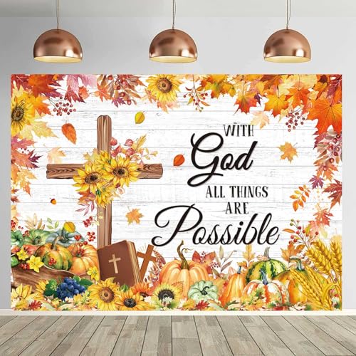 Toile de fond avec inscription chrétienne jésus croix pour fête d'automne