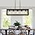 5-Light Kitchen Island Lighting, 35.4-Inch Hanging for Farmhouse Linear Chandeliers,Dining Room Light Fixture/Chandelier Over Table,Black Rustic Wooden Ceiling Chandelier,with Clear Glass Shade