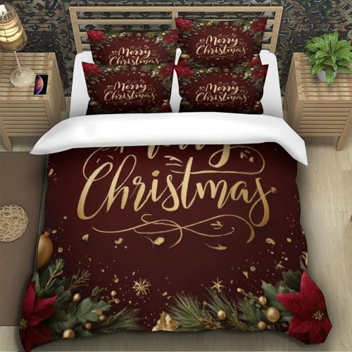 Housse de couette Noël respirante et douce avec fermeture éclair 200x200 - 5