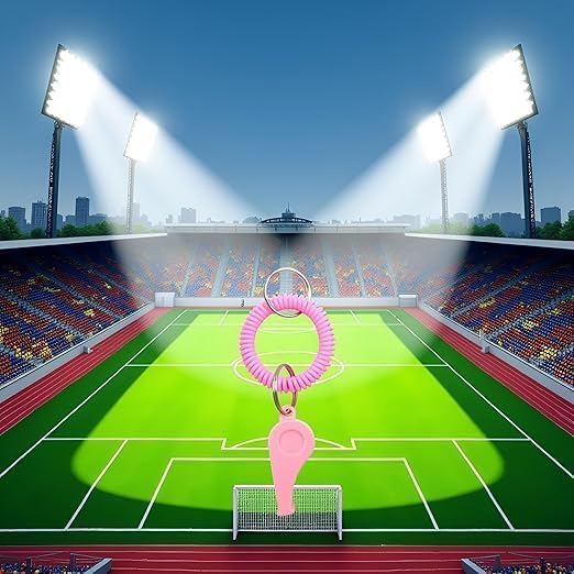 Silbato deportivo rosa con correa ajustable miniatura 2