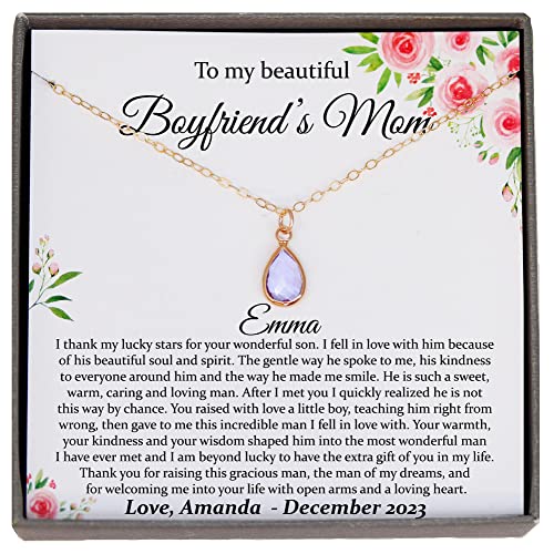 Be Wished Personalized Gifts for Boyfriends Mom, Birthstone Necklace with